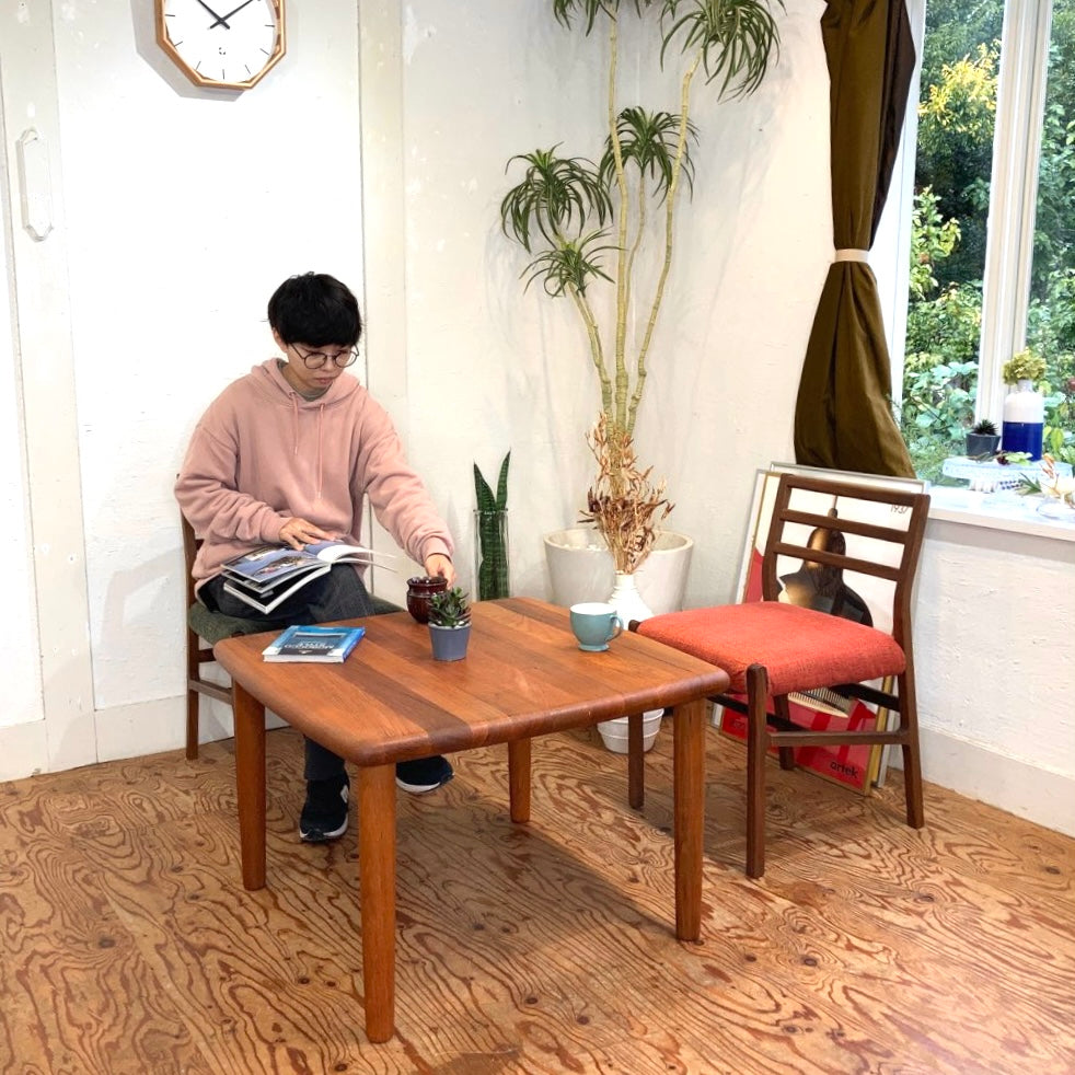 デンマーク製 チーク無垢材 サイドテーブル 北欧 ヴィンテージ 中古