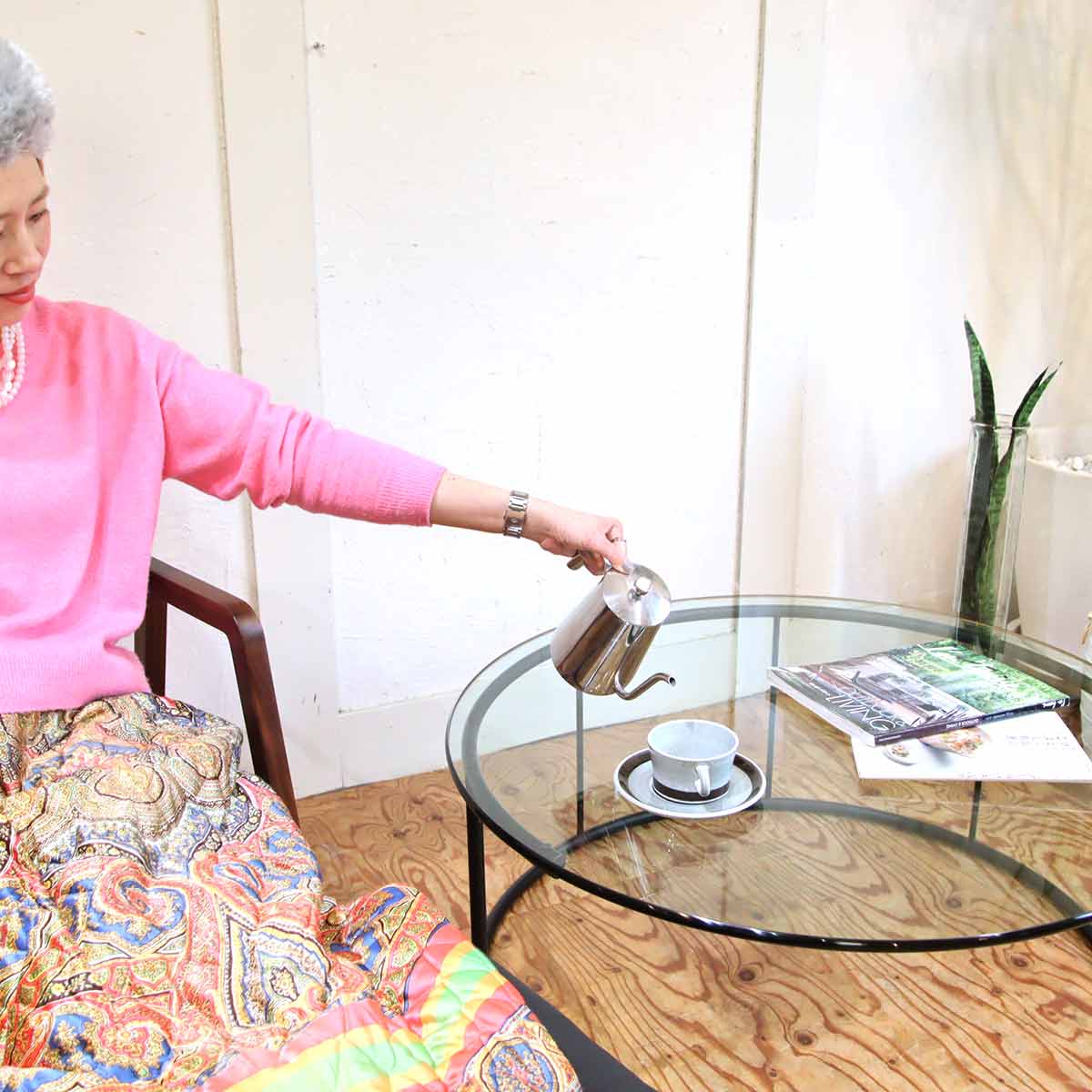 フクラ / HUKLA TMRB ガラスローテーブル L 中古 コーヒーテーブル