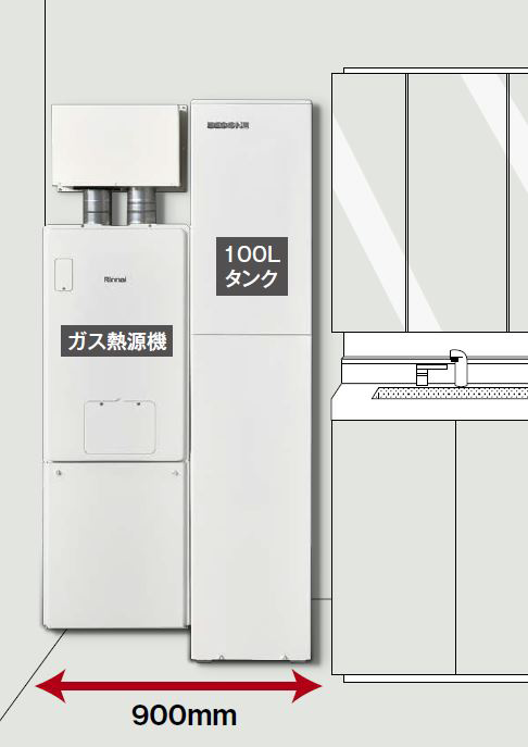 ハイブリッド給湯・暖房システムECO ONE 寒冷地向けの屋内設置タイプを