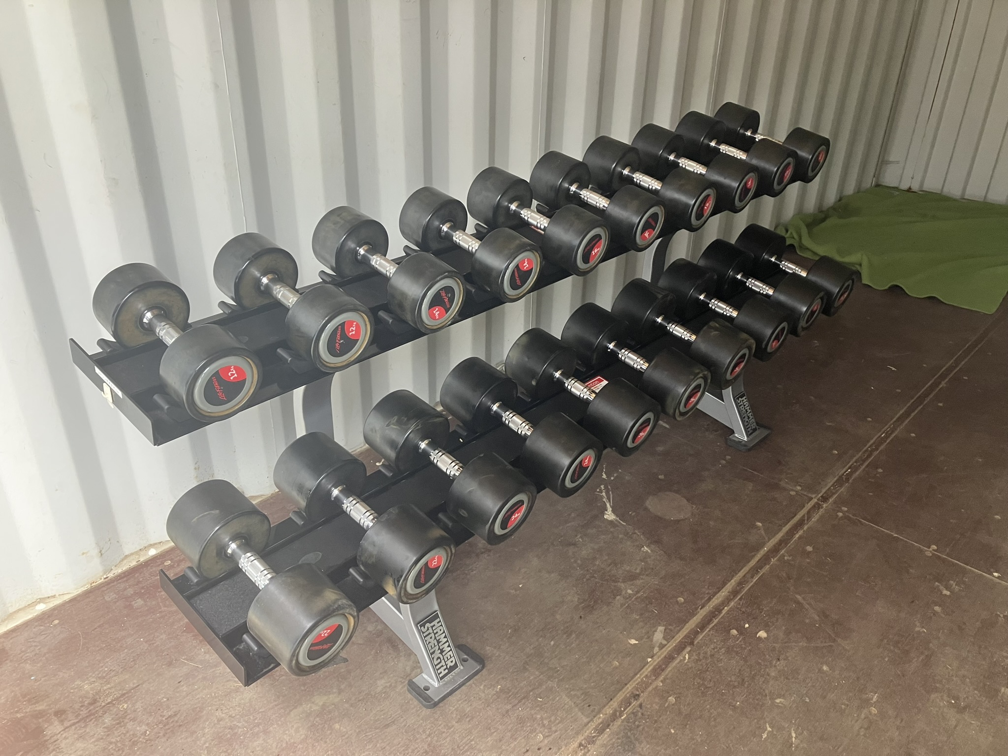 Life Fitness ライフフィットネス 12kg～30kg ラバーダンベル ペア