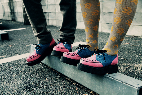 ジョージコックスCOLOR 15062ピンクスエード×ミディアムブルースエード