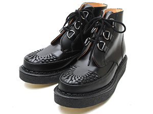 ジョージコックス13327ブラックレザー ブラックインターレース／ROCK