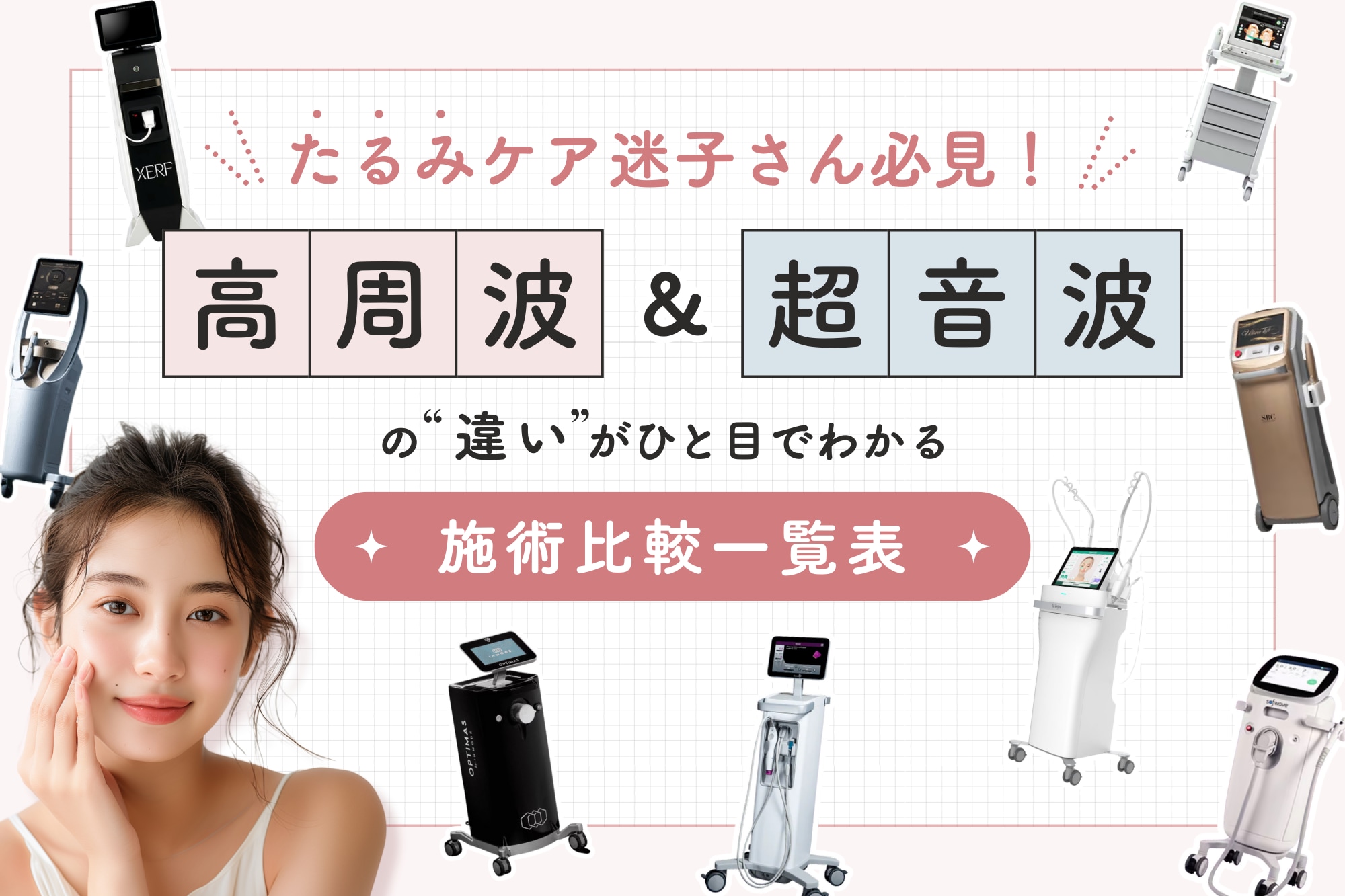保存版】たるみケア迷子さん必見！高周波＆超音波の“違い”がひと目で