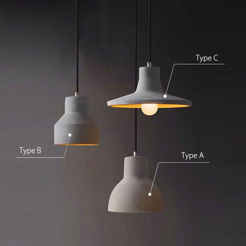 モルタル成形のシェードがミニマルな印象 - コントラペンダントライト