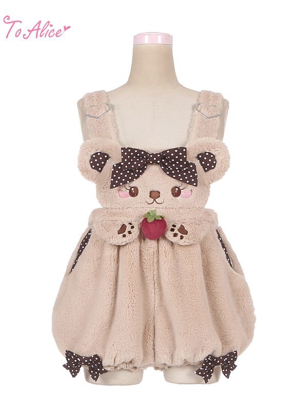 ToAlice】C7096 SweetStrawberryベアサロペットかぼちゃパンツ【30