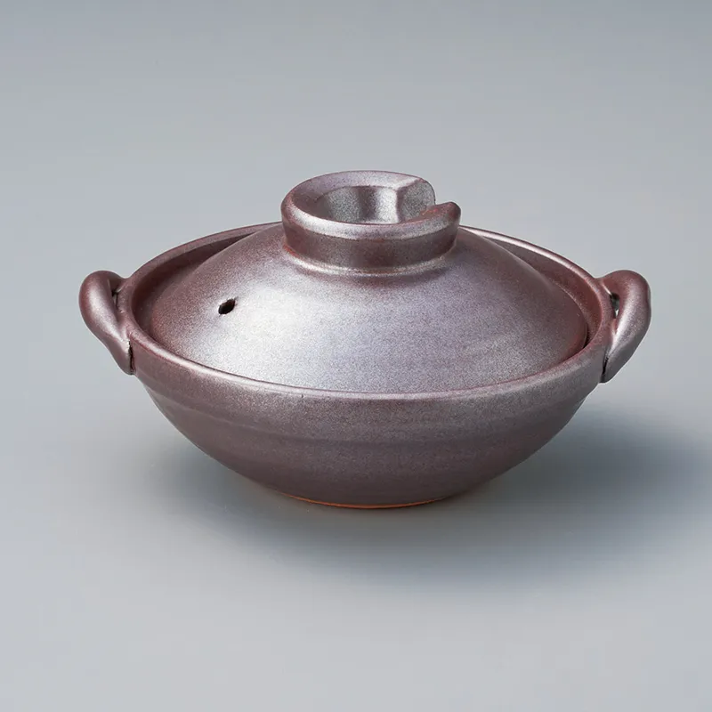 鉄釉5号鍋(土鍋 5号 (1人用サイズ))|食器通販の陶磁庵