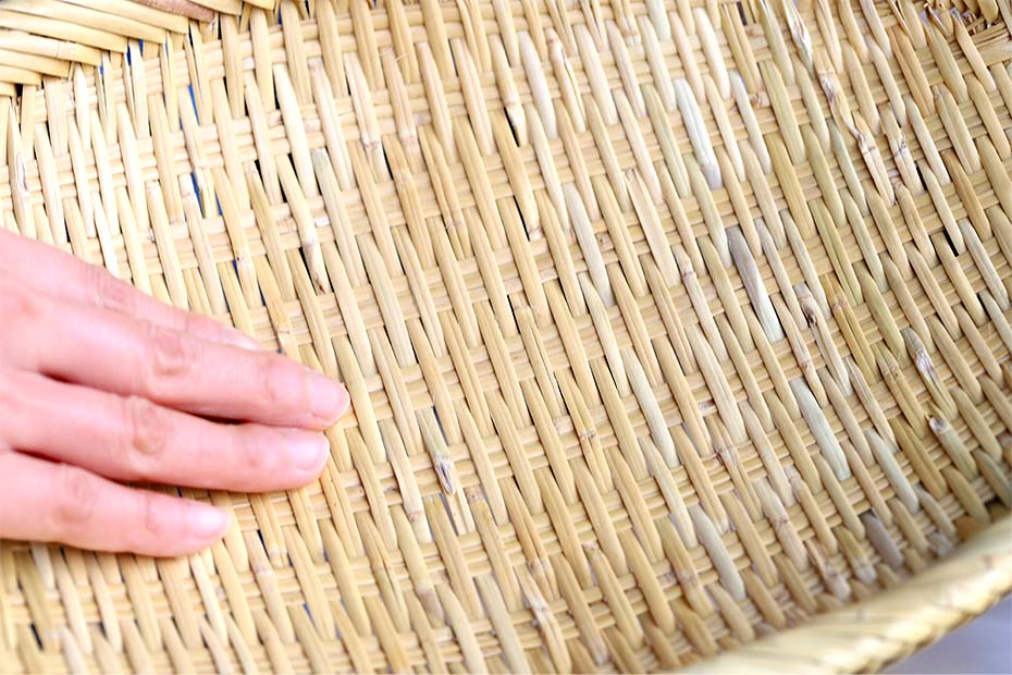 スズ竹両口楕円盛りざるなめらかな竹肌で食材にやさしい | 虎斑竹専門