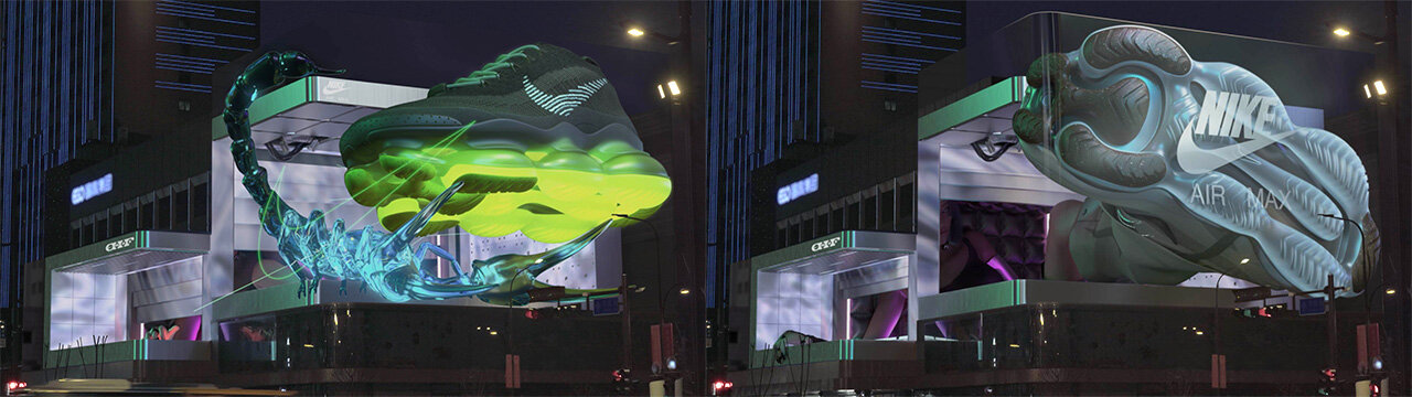 中国で公開された立体屋外広告「NIKE AIR MAX DAY 2023 MAX到绝」で