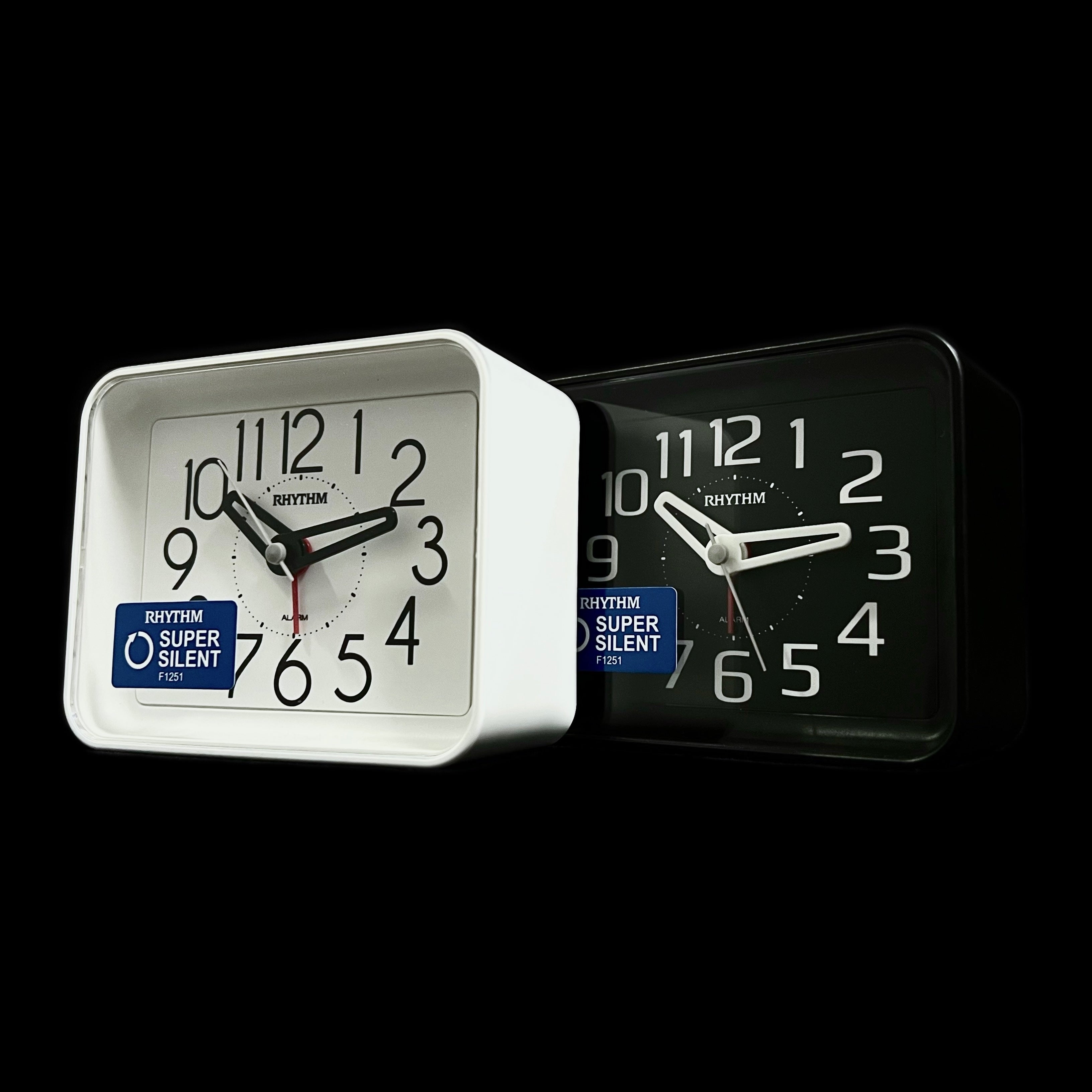 Rhythm “Okiro (White)” Retro Desk Alarm Clock with Quiet Sweep