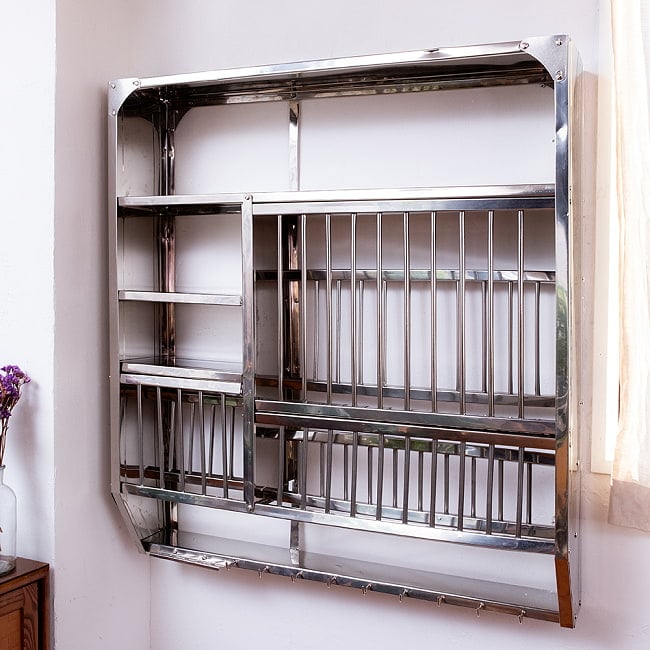 約98.5cm*約91cm〕魅せる収納 インドから昔ながらの 壁掛け式