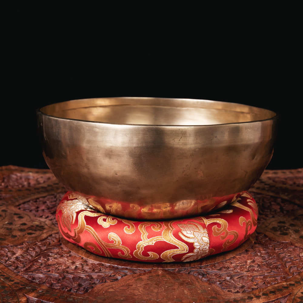 一点物】アンティックシンギングボウル【音階：A】約1527g(スティック