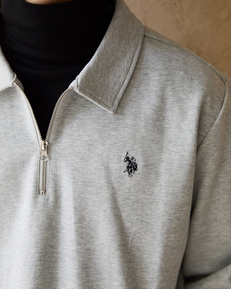 Half-Zip Polo Sweatshirt ハーフジップポロスウェット ダブル