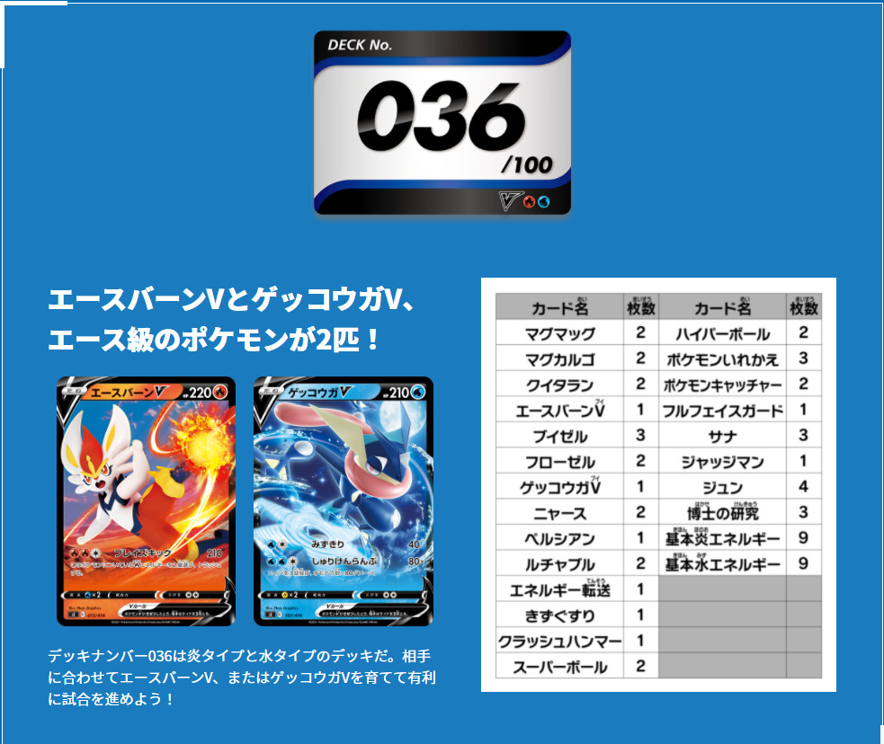 スタートデッキ100・NO31～NO40デッキリストまとめ｜ポケモンカードの