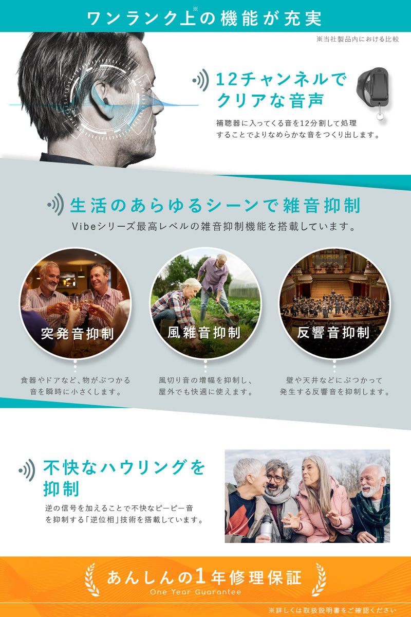 Vibe Air ヴィーブエア補聴器 [両耳セット] 【適応聴力：軽度