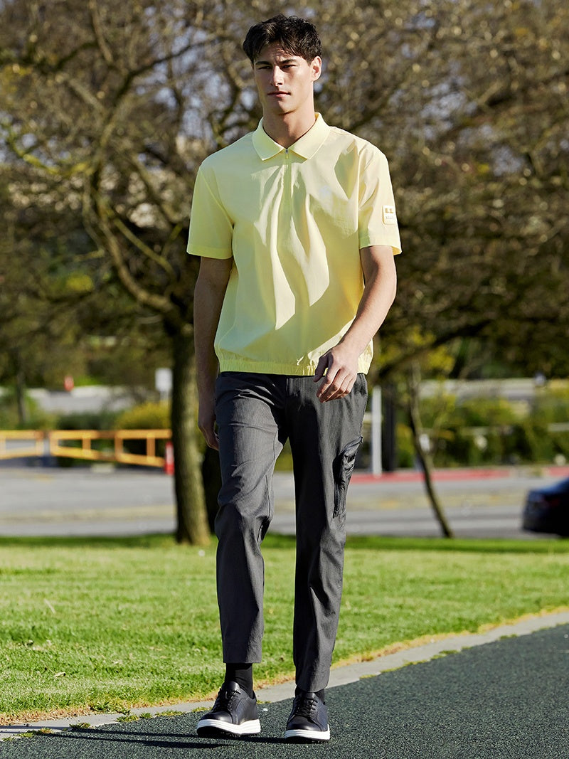 XEXYMENS XGMST01J2 エアホール ハーフジップアップ ポロシャツ 半袖