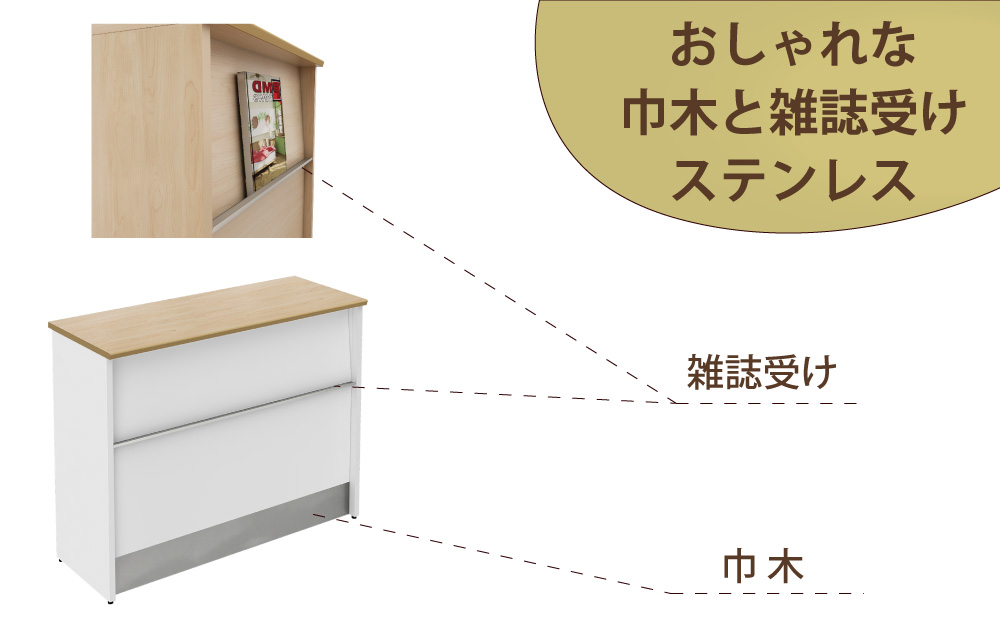 受付カウンター ハイカウンター 受付台 幅80cm 奥行45cm 高さ100cm