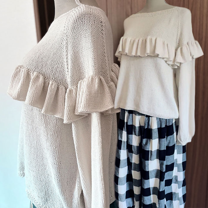 サマーセーター キット 毛糸 編み図 / DARUMA(ダルマ) 柳屋×猫と編み物