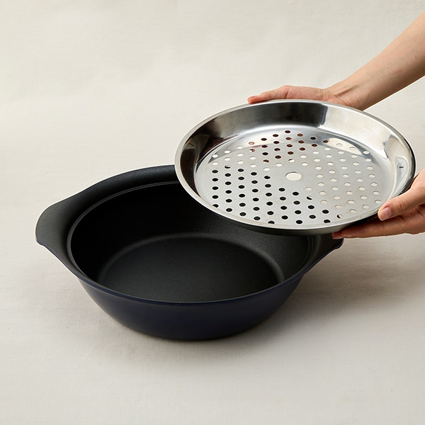 もてなし鍋（スチームプレート付き）24cm(マスタード)｜鍋・フライヤー