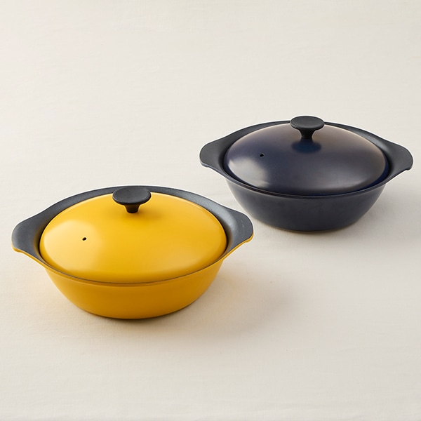 もてなし鍋（スチームプレート付き）24cm(マスタード)｜鍋・フライヤー