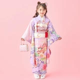 七五三七歳四つ身：N199 式部浪漫 藤色 梅に手毬 | 七五三着物レンタル