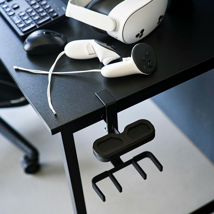 山崎実業 公式 デスク横VRゴーグル＆コントローラー収納ラック