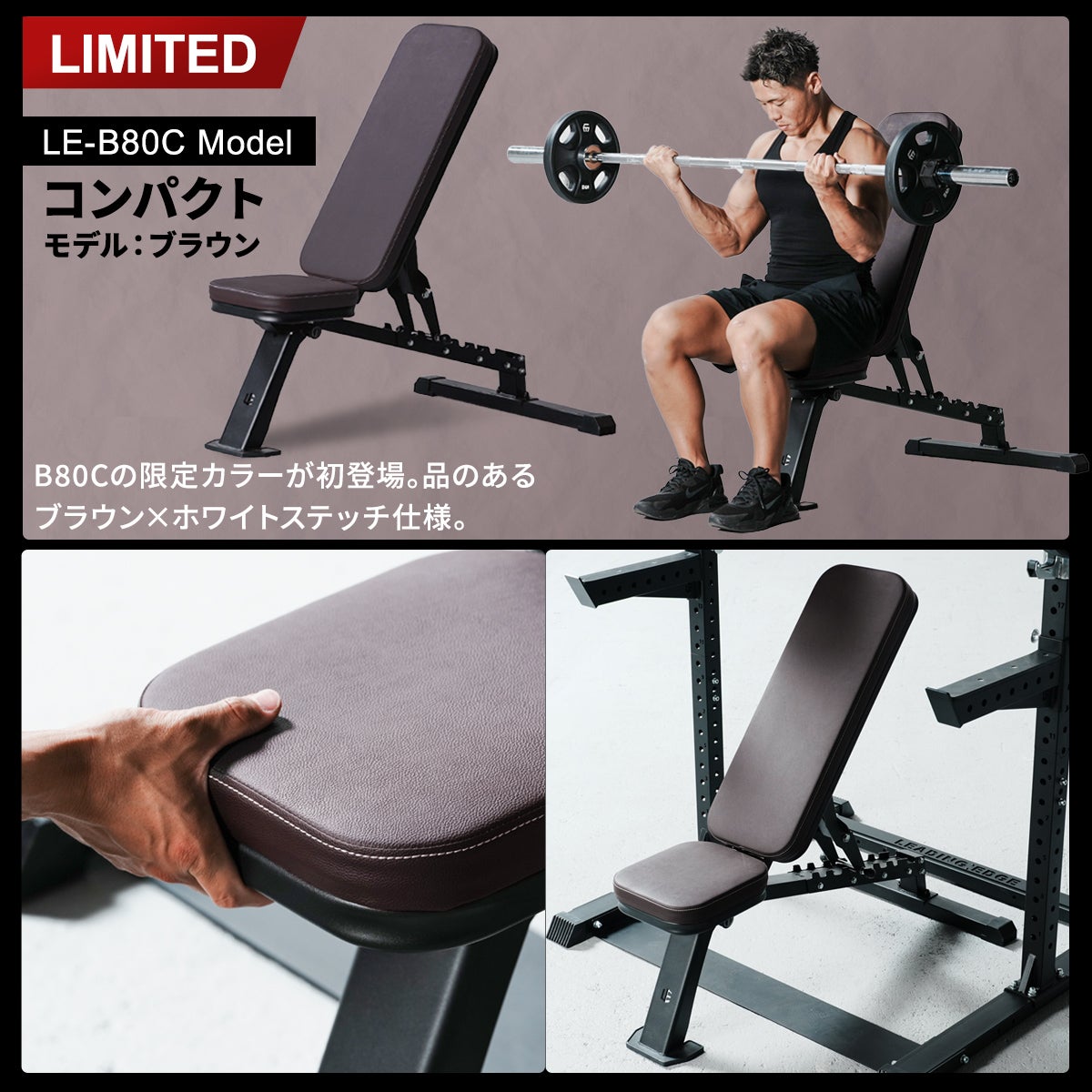 マルチポジションベンチ コンパクト トレーニングベンチ ブラック