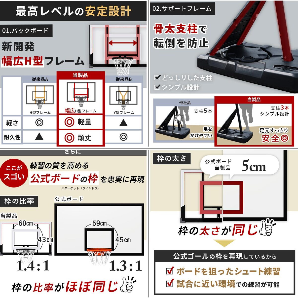 バスケットゴールPG LES-BS305PG ＆ シュートトレーニングボール LES