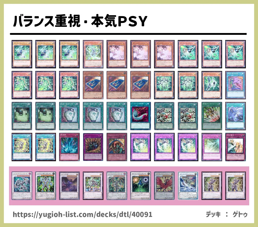 バランス重視・本気PSY遊戯王デッキレシピPSY（サイ）フレーム