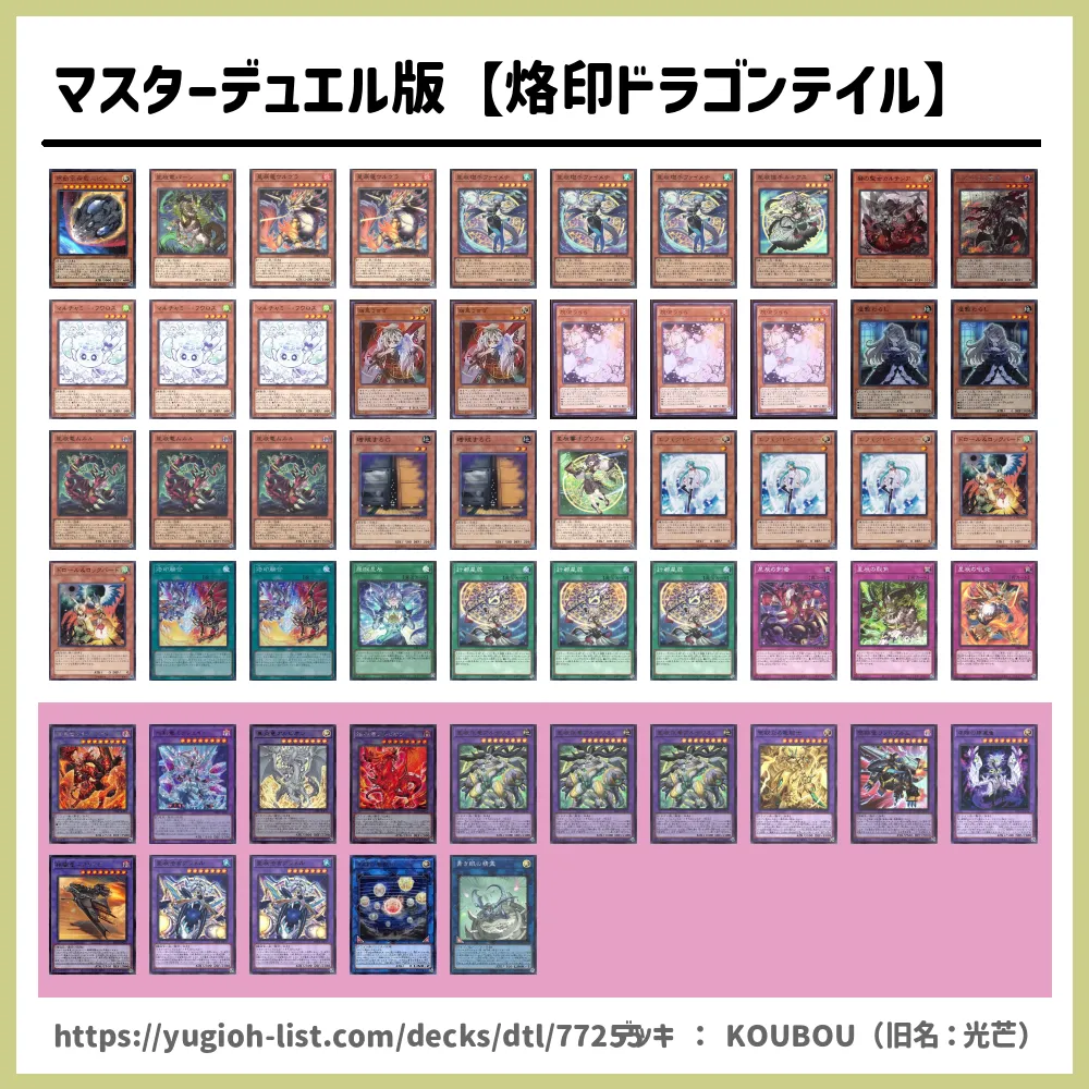 マスターデュエル版【烙印ドラゴンテイル】遊戯王デッキレシピドラゴン