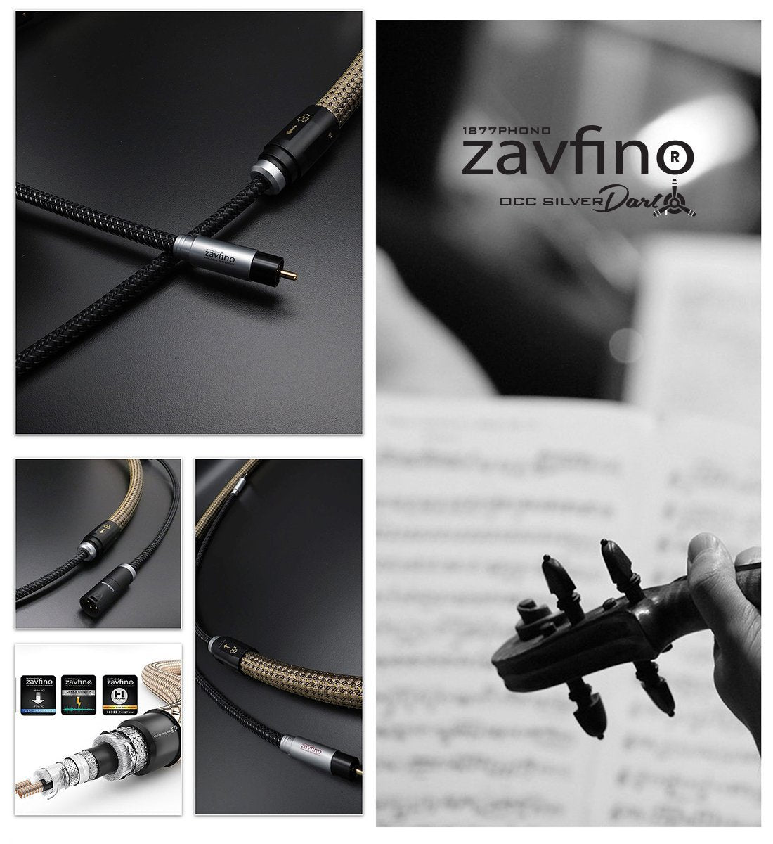 Silver Dart Graphene Audio Interconnect (RCA-RCA) - ZavfinoUSA
