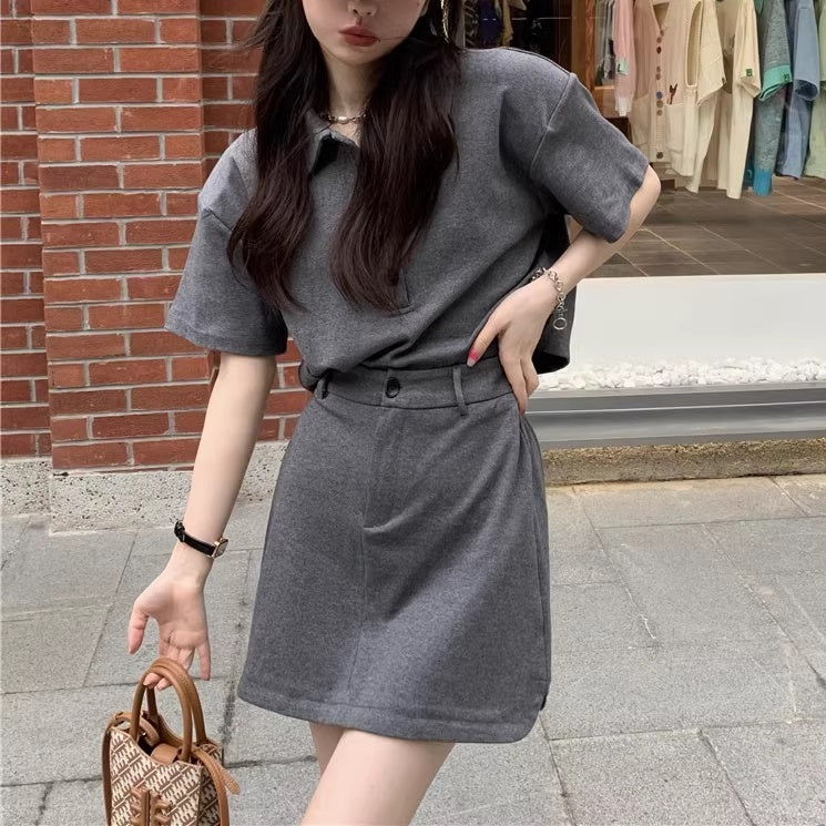セットアップ レディース ポロシャツ タイトスカート 上下セット 韓国