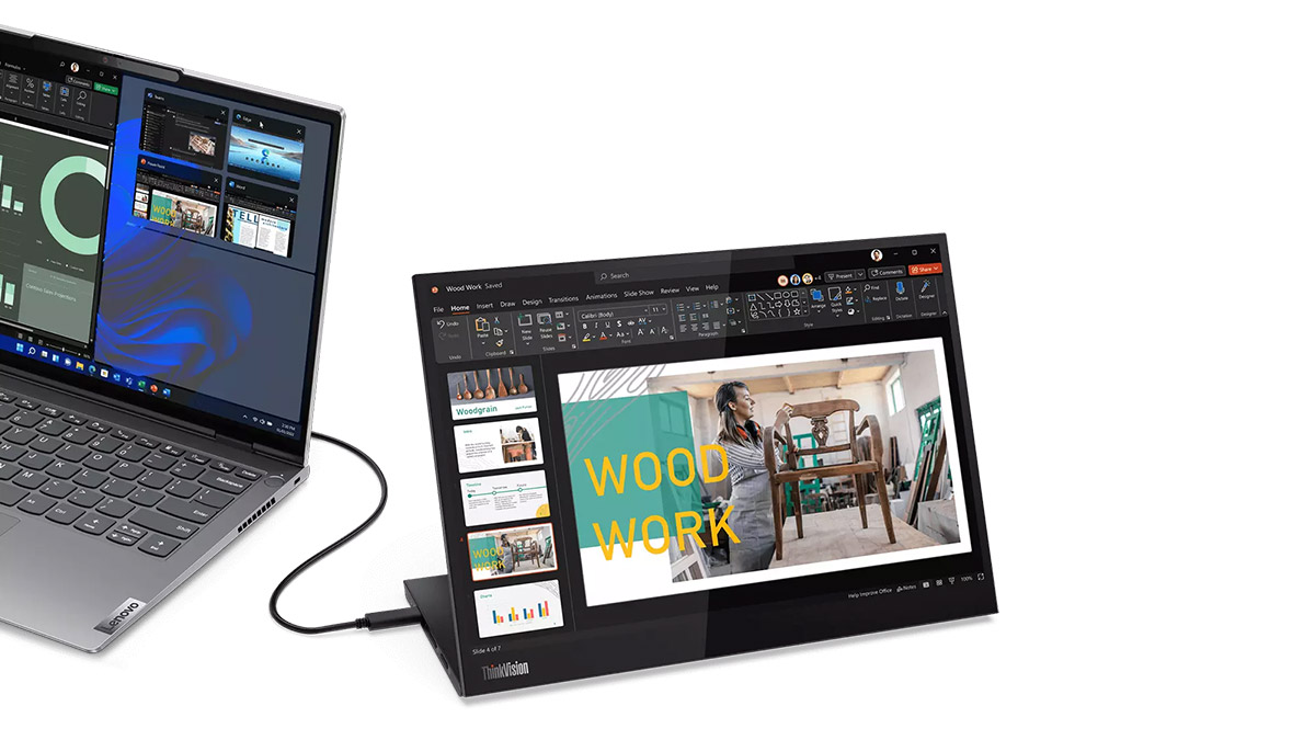ThinkPadと一緒に使いたい！ アス比16対10の14型モバイルモニター