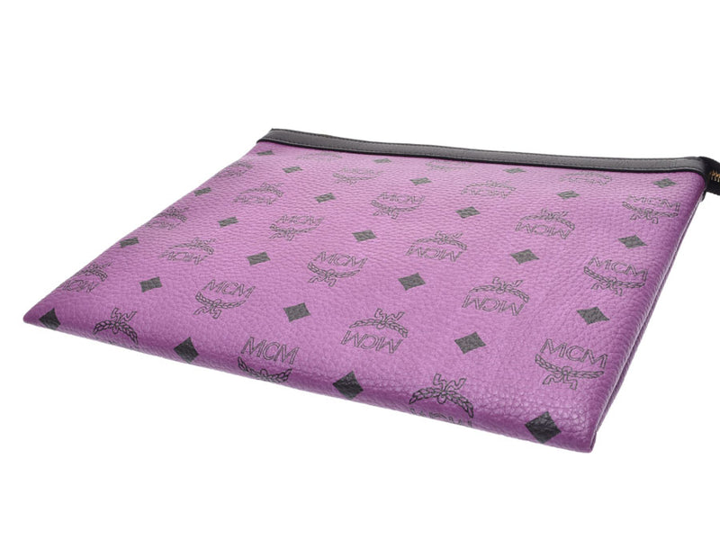 MCM ポーチ ノベルティ パープル メンズ レディース カーフ クラッチ