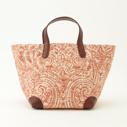 ペイズリー柄のトートバッグS【綿×水牛革】 | Giftpad egift
