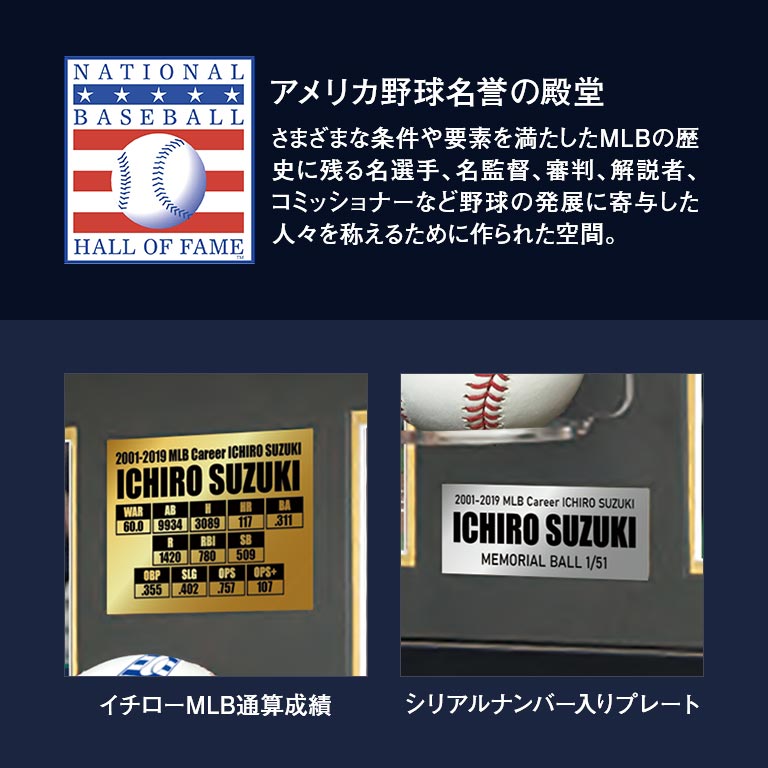 直送】 2025年米野球殿堂入り記念 ロゴ入りMLB公式ボール「イチロー