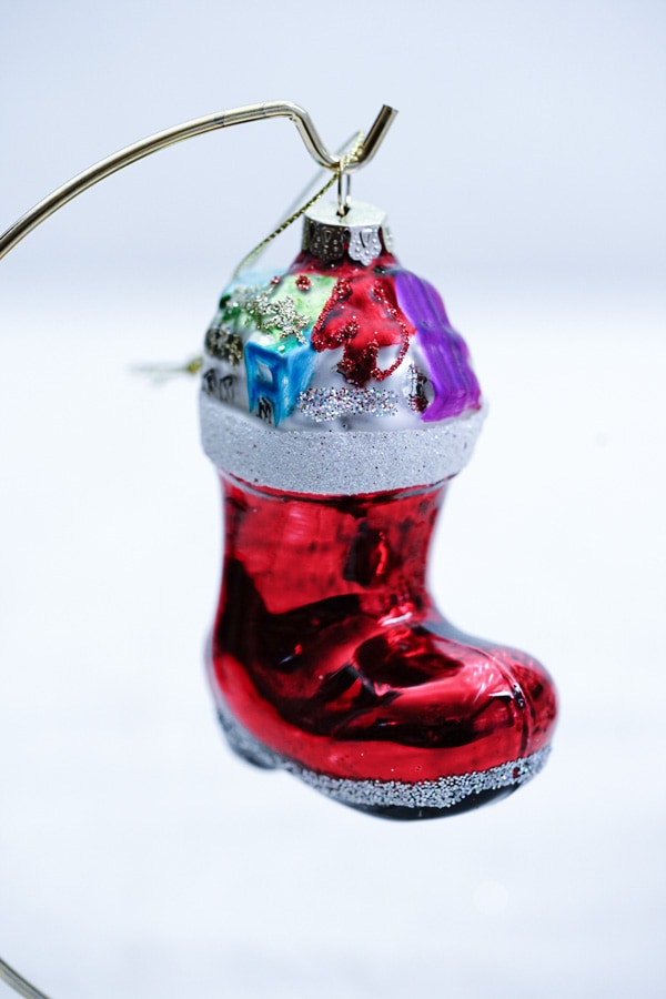 リバティクリスマスガラスオーナメント ガラスのクリスマスソックスH9