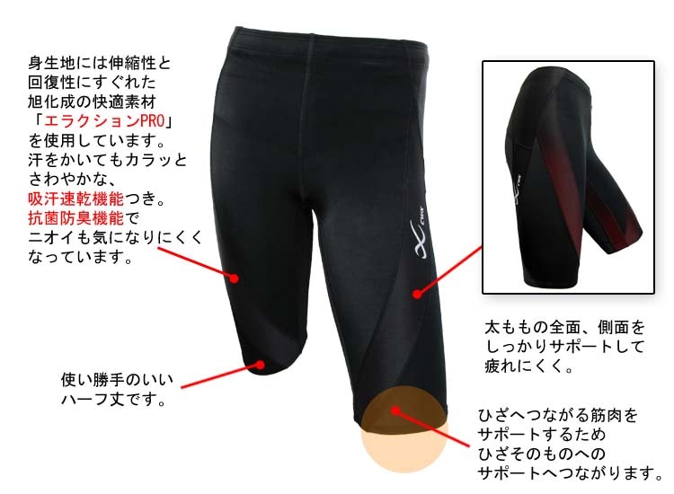 15%OFF ワコール Wacoal CW-X メンズ CWXジェネレーターモデル ハーフ