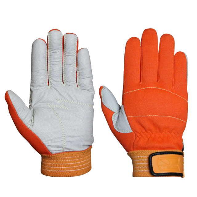 ガードレスキュー 手のひら滑り止め人工皮革 オレンジ - ユアサ