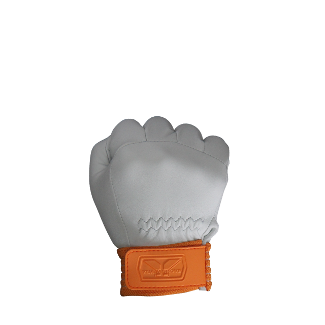 ロープレスキュー 牛革手袋 補強アテなし 手首ゴム ホワイト - ユアサ