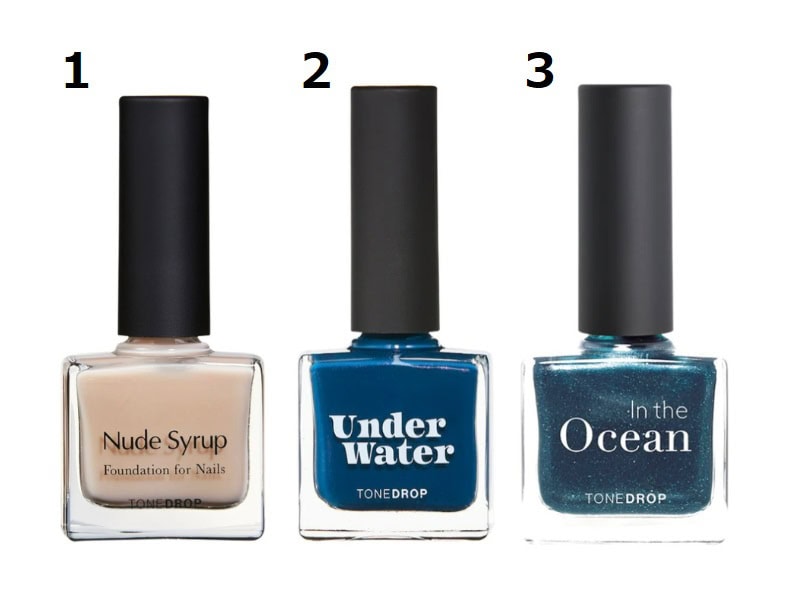 ukaのネイルデザイン】ブルー・グリーンのリゾート系ネイル2案