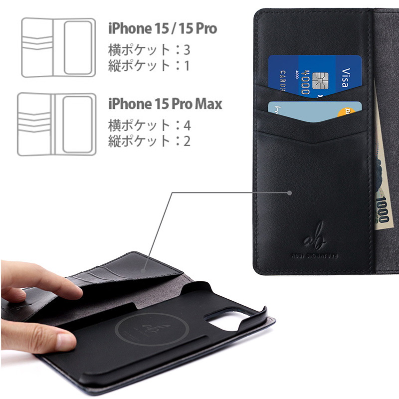 イタリアンレザー☆クロコ柄】iPhone15Pro / iPhone15ProMax