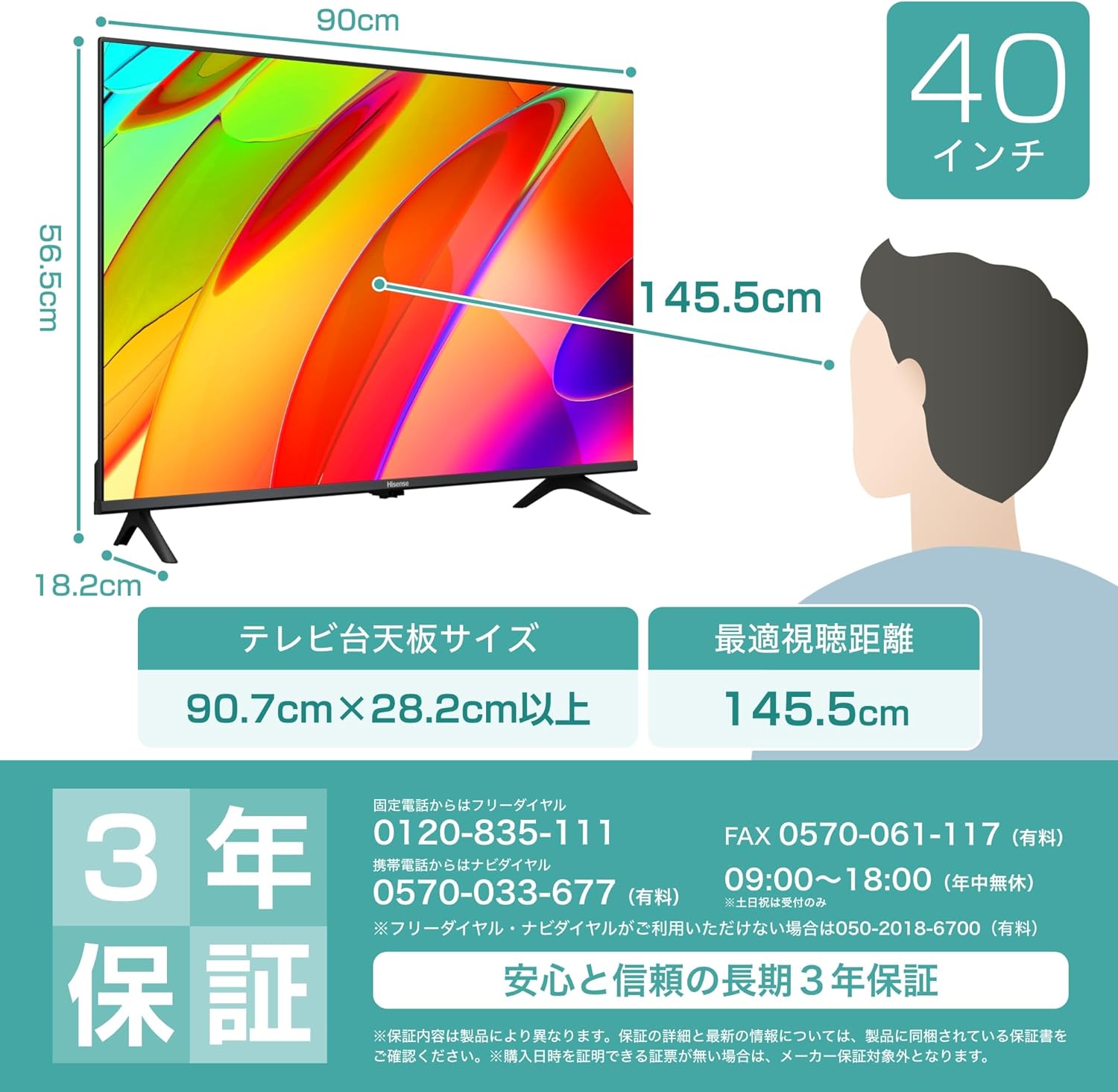 月額5,980円：Hisense 40V型 液晶テレビ 40E4N ブラック – GYMGATE