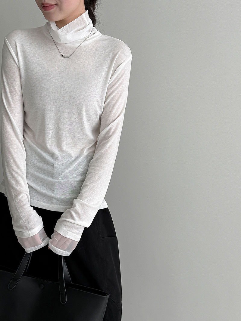 シアーハイネックレイヤードトップス2186 – gypsophila