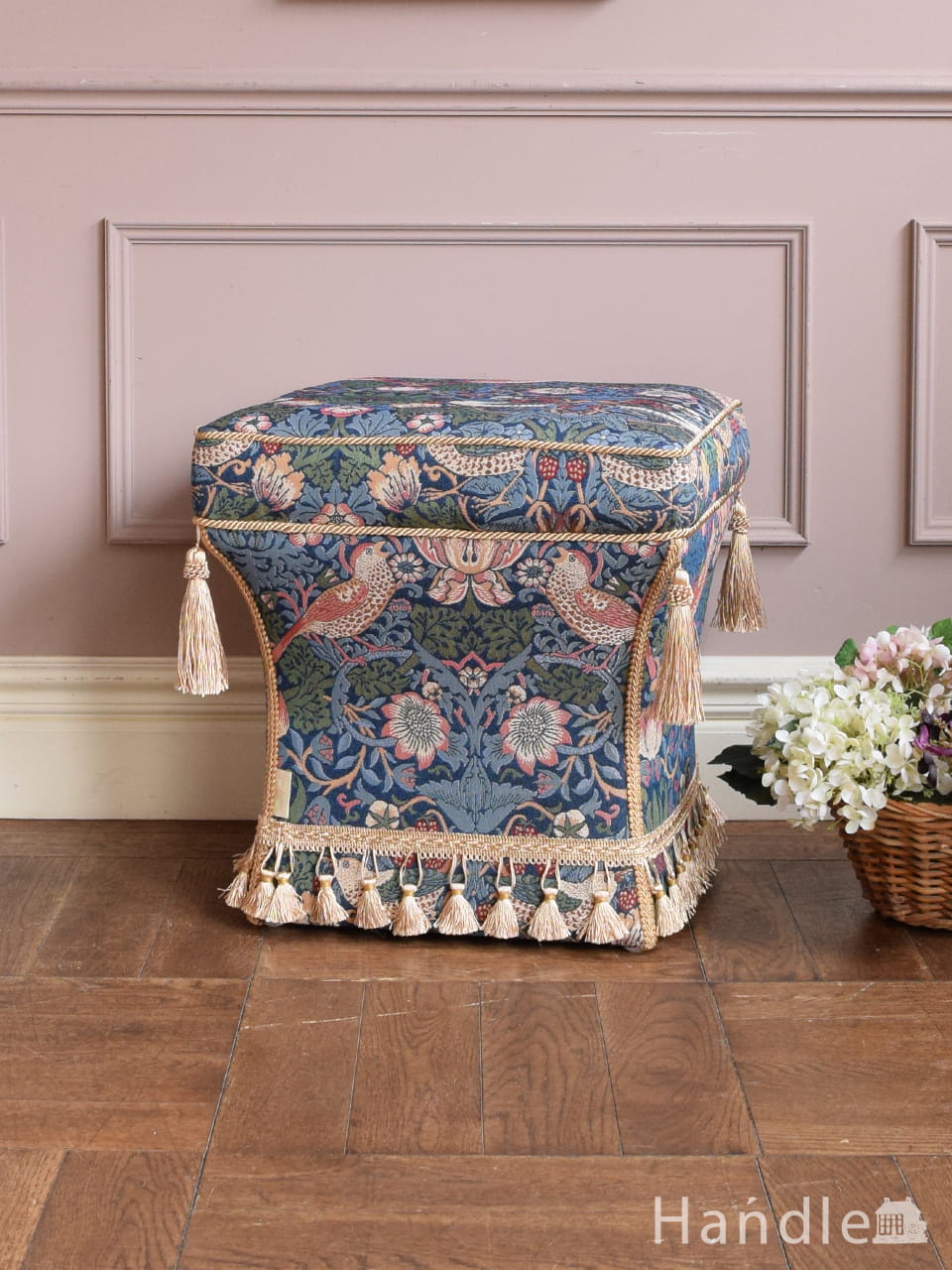 高さが調整できる天然木のナチュラルなスツール（パイン材）(y-160-c