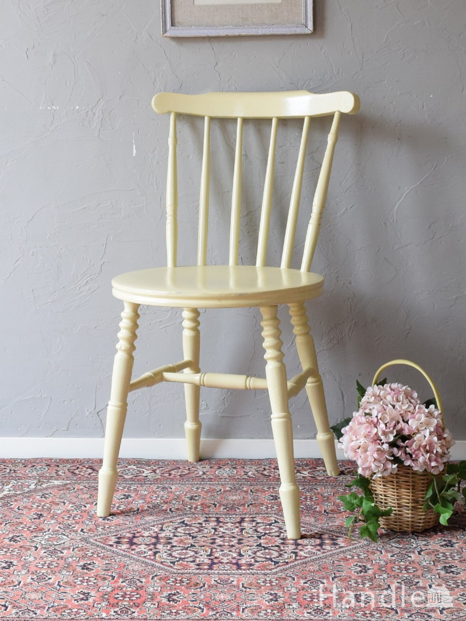 アンティークのキッチンチェア、白いペイントのイギリスの椅子(d-918-c