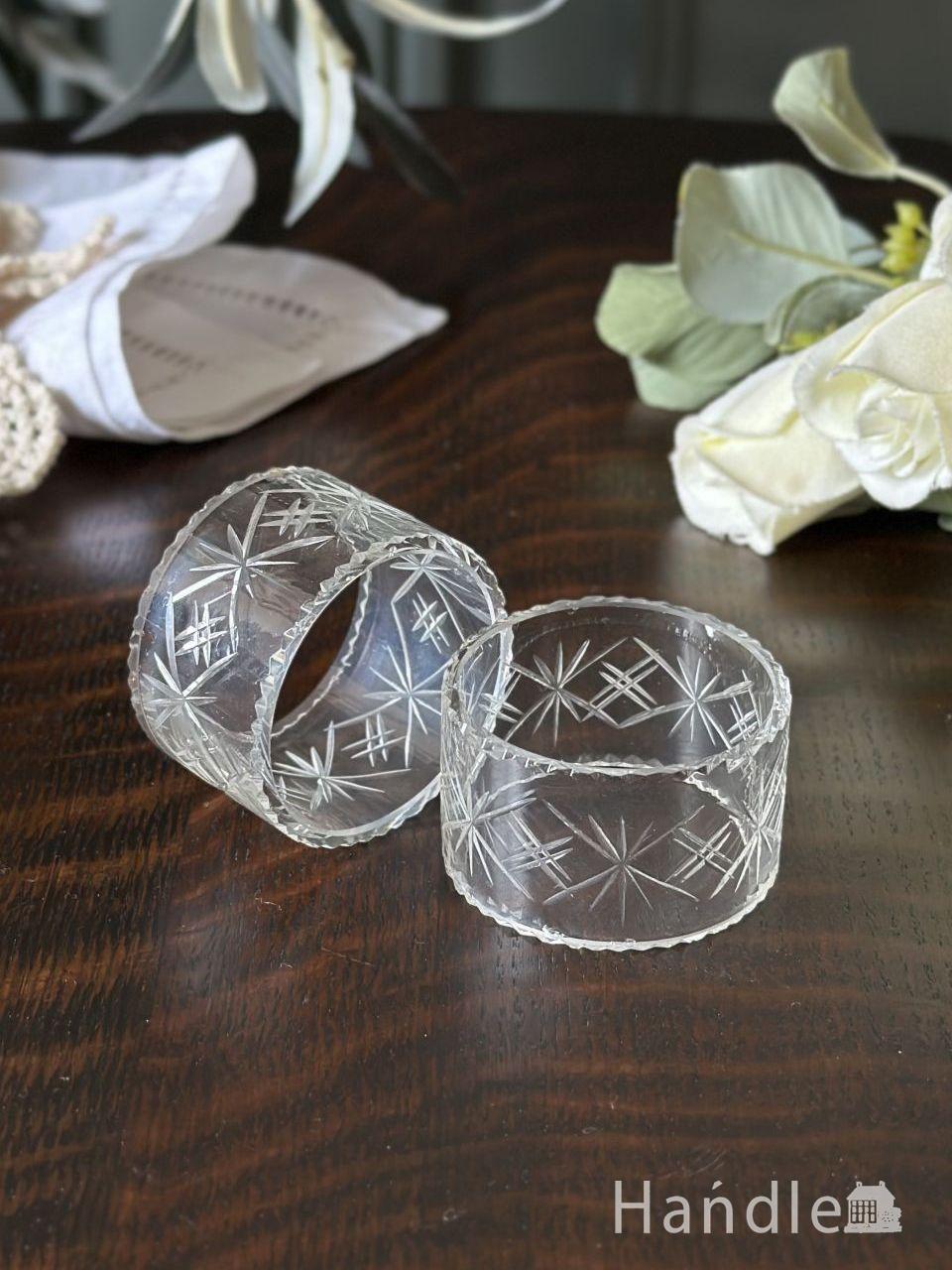 英国アンティークガラスのダイニング雑貨、キラキラ輝くガラスの