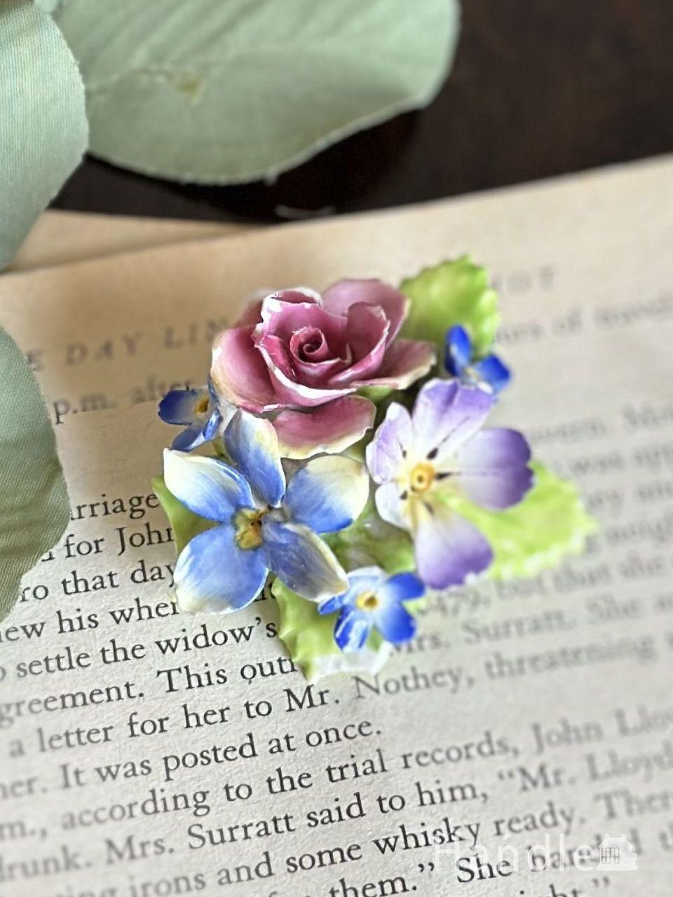 陶花で出来たアンティークのお花、英国から届いたアンティークの