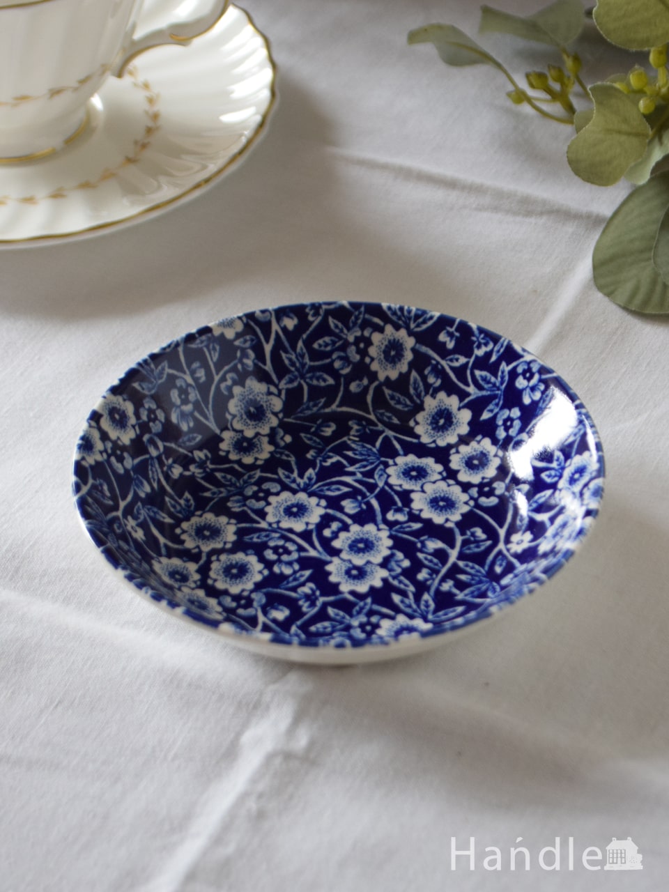 英国バーレイ社の食器、ブルーキャリコのフルーツトレイ(n1-415