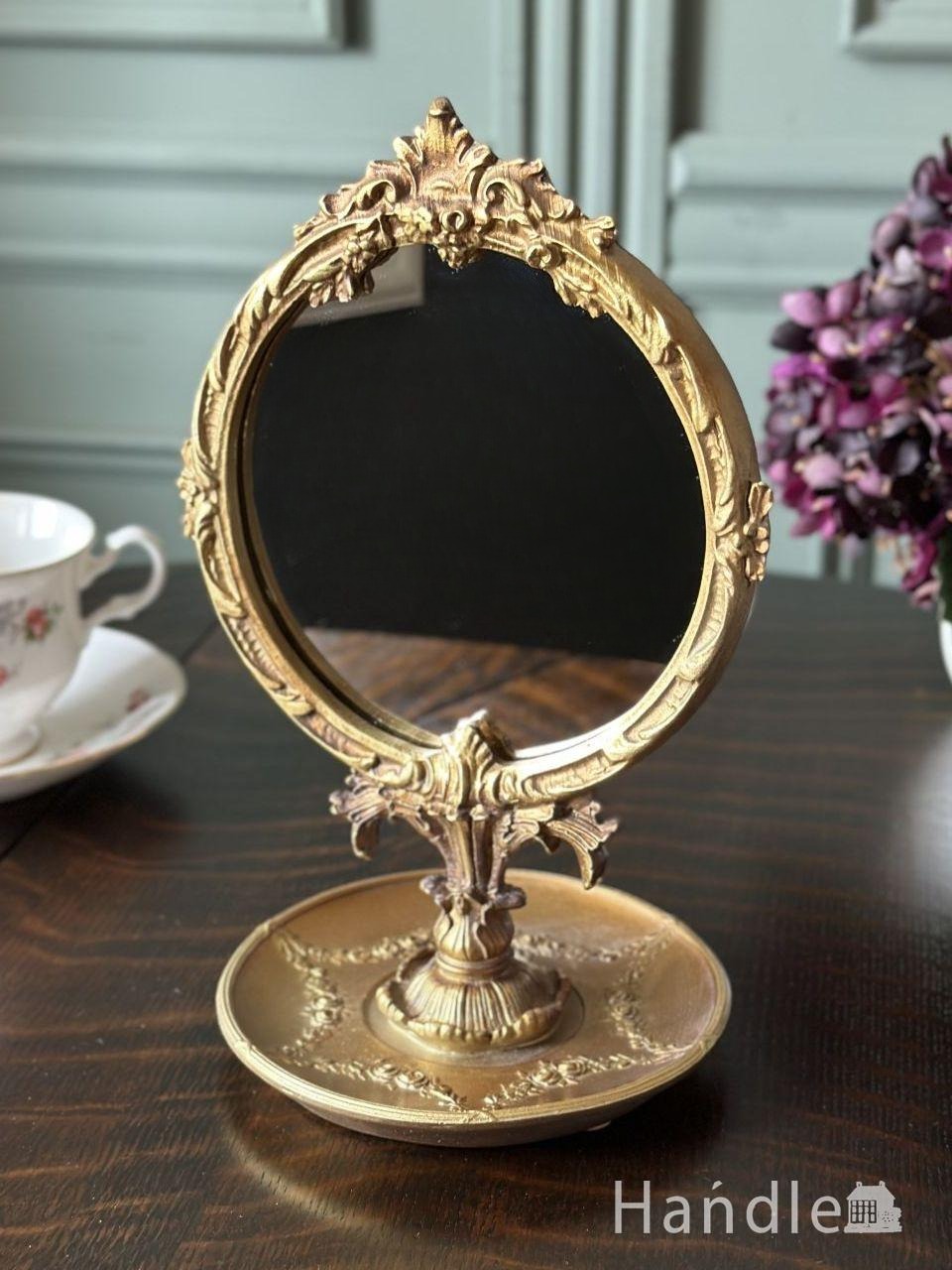 アンティーク風に仕上げたゴージャスなフランス風のスタンドミラー(n8