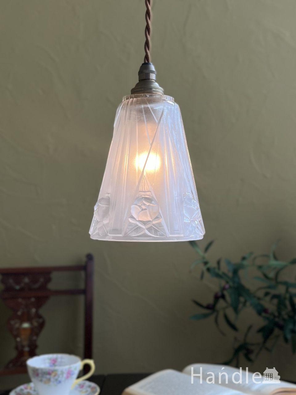 1940年代のアンティーク シェード ペンダントライト（器具セット付き